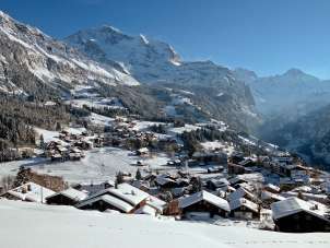 Le village de Wengen en hiver